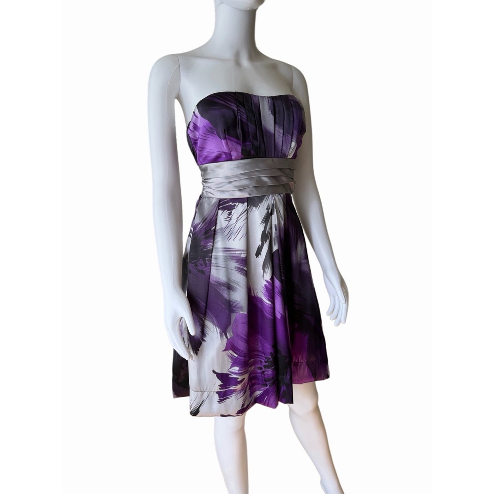 Teeze Me Purple and Grey Strapless Mini Dress Size 9 Juniors